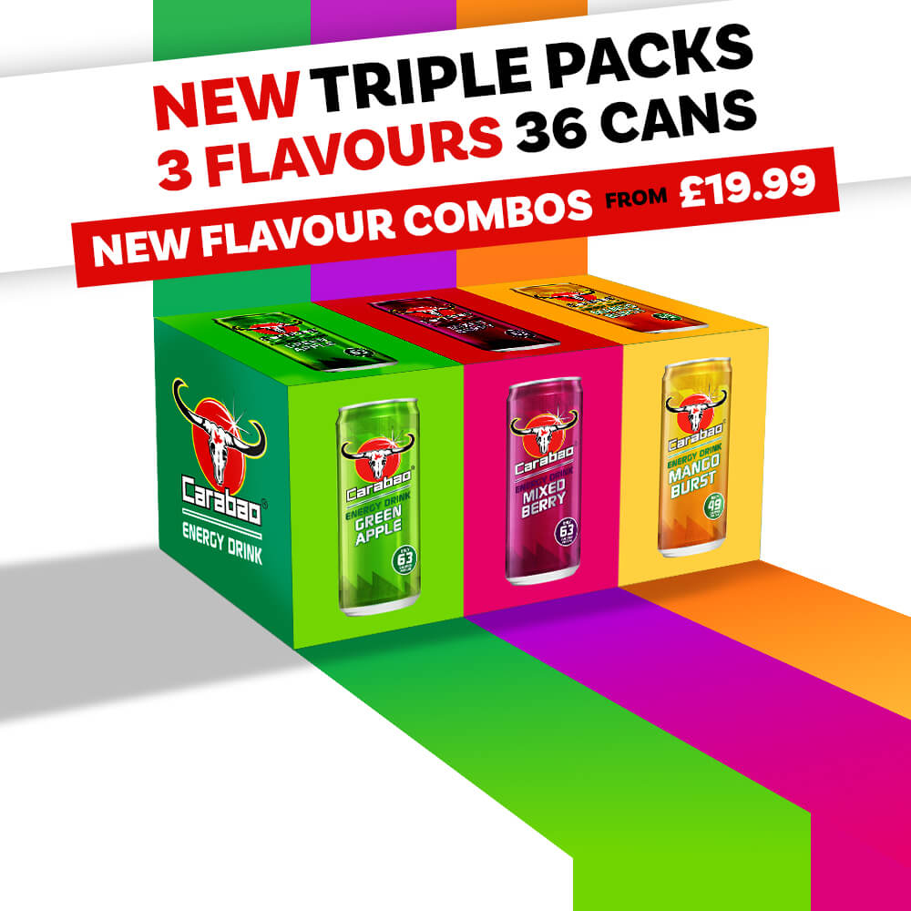 Carabao Energy Drink New Triple Packs Sale 36 Drinks £19.99