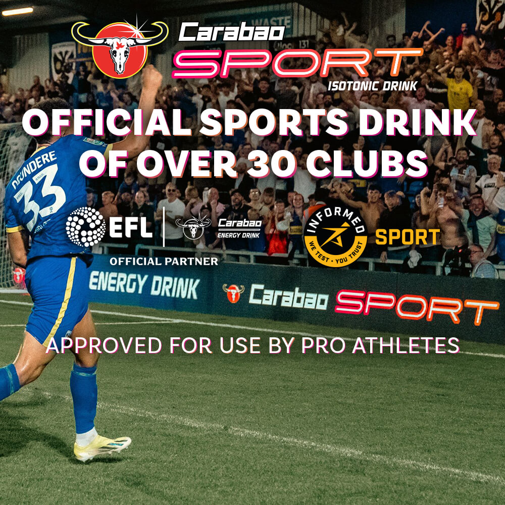 Carabao Sport Drink Approved for use by professional athletes